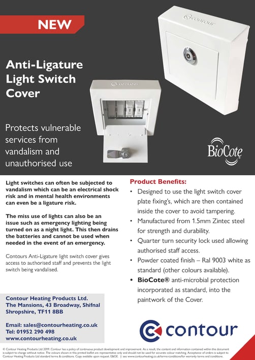 AntiLigature Light Switch Cover